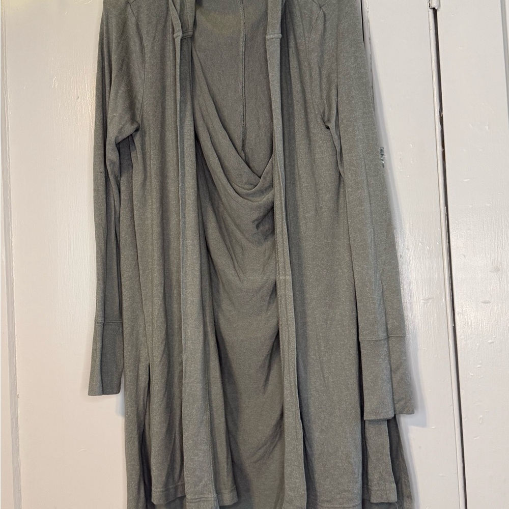 Athleta LightGray/Green Knit Cardigan